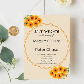 Casual Sunflower Wedding Save The Date