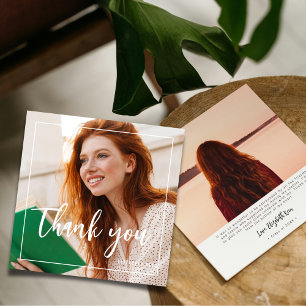 Casual Two Photo Senior Graduation Thank You Card