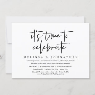 Casual Wedding Elopement, It's time to celebrate Invitation