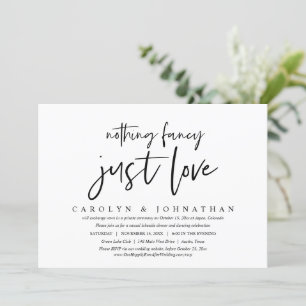 Casual Wedding Elopement, Nothing Fancy, Just Love Invitation