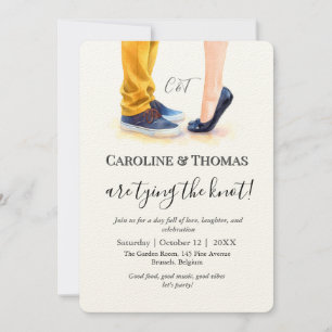 Casual Wedding Watercolor Couple Illustration  Invitation
