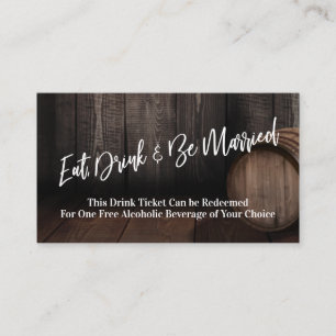 Casual Wooden Barrel Alternate Drink Ticket Enclosure Card