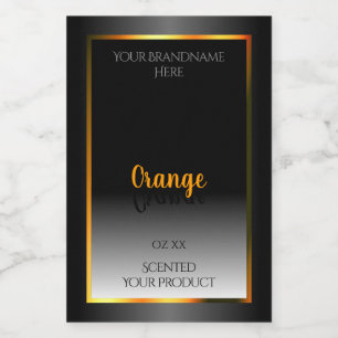 Casually Black White Product Label Orange Frame