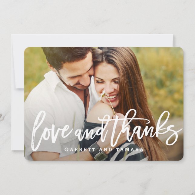 Casually Brushed EDITABLE Colour Thank You Card (Front)