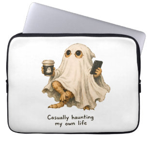 Casually Haunting My Own Life Bearded Dragon Art Laptop Sleeve
