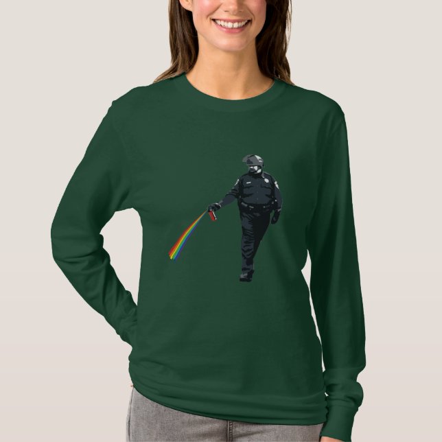 casually pepper spraying cop T-Shirt (Front)