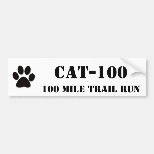 CAT-100, 100 Mile Trail Run Bumper Sticker (Front)