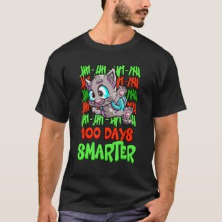 Cat 100 Days Of School 100 Days Of Smarter T-Shirt