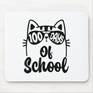 Cat 100th Day Of School Teacher Kids 100 Days Of Mouse Pad