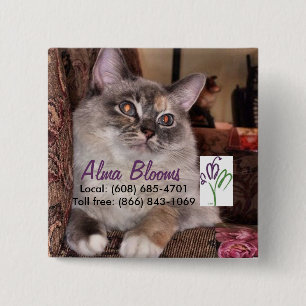 Cat 15 Cm Square Badge