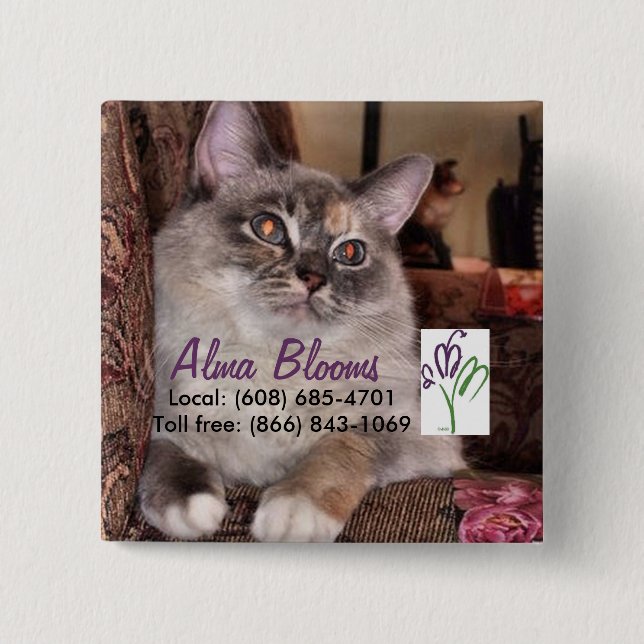 Cat 15 Cm Square Badge (Front)