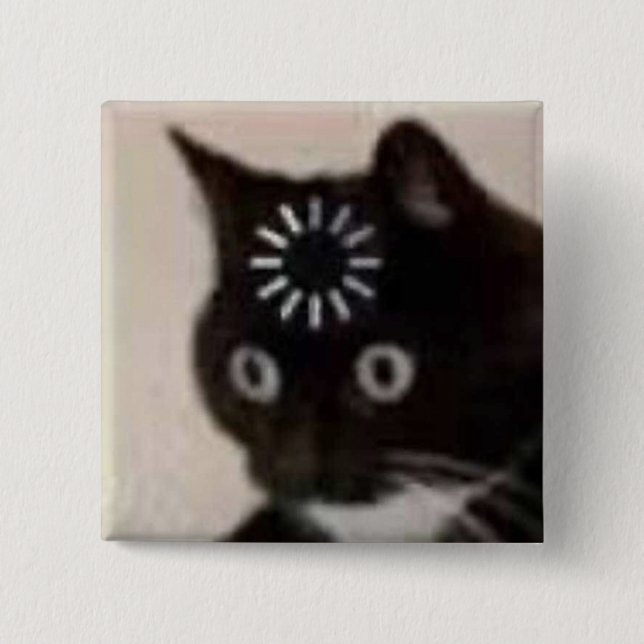 cat 15 cm square badge (Front)
