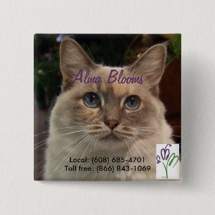 Cat 15 Cm Square Badge