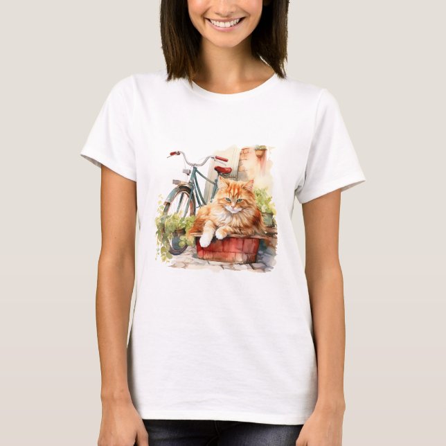 Cat 1 in Fall T-Shirt (Front)