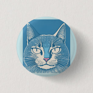 cat 1 retro 3 cm round badge