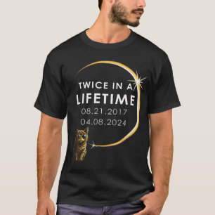 Cat 2024 Total Solar Eclipse Twice In A Lifetime T-Shirt