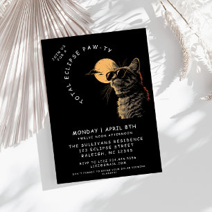 Cat 2024 Total Solar Eclipse Viewing Party Invitation