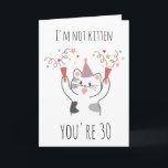 cat 30th birthday card<br><div class="desc">Are you looking for a delightful way to wish your favourite cat lover a fabulous 30th birthday? Our charming Cat 30th Birthday Card is the purr-fect choice! Featuring an adorable feline design with playful illustrations, this card captures the joy and whimsy of entering a new decade. Whether they're a friend,...</div>