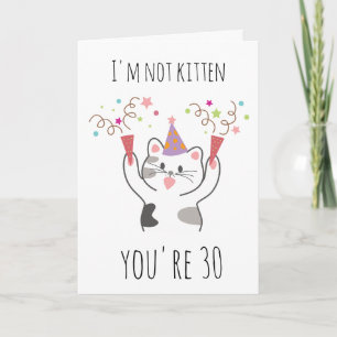 cat 30th birthday card