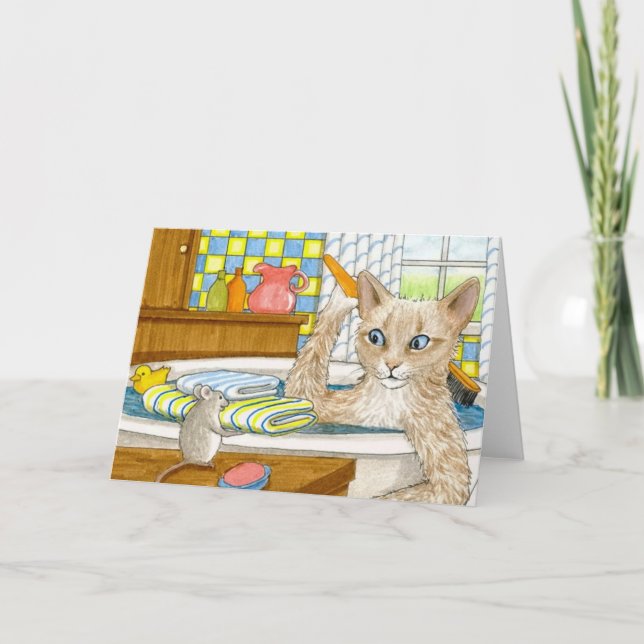 Cat 345 funny Greeting Card (Front)