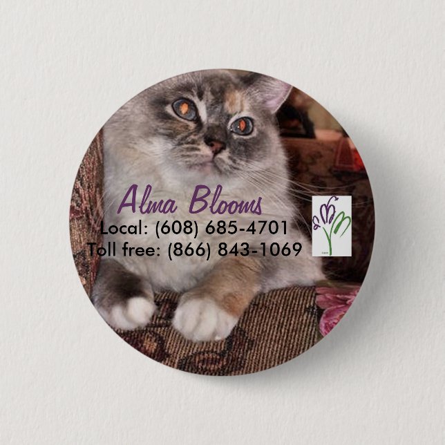 Cat 3 6 cm round badge (Front)