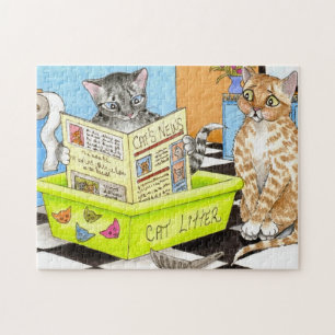 Cat 464 funny bathroom art jigsaw puzzle