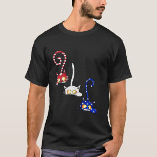Cat 4th Of July American Flag Red White Blue Women T-Shirt