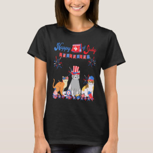 Cat 4th Of July Cat Independence Day T-Shirt