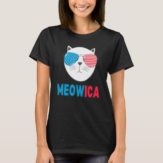 Cat 4th Of July Costume 2022 Meowica Men Women Kid T-Shirt