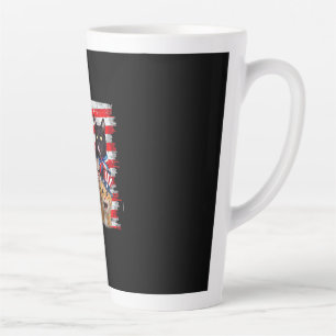 Cat 4th Of July Freedom American Flag Sunglasses Latte Mug