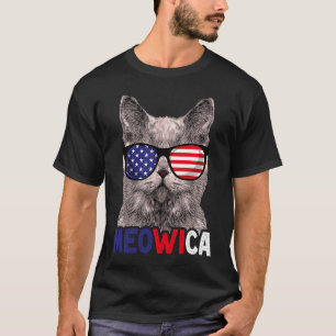 Cat 4th Of July Meowica Men Women American Flag Ki T-Shirt