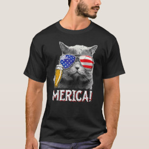 Cat 4th Of July Meowica Merica Men Usa American F T-Shirt
