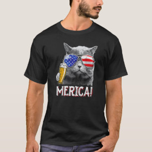 Cat 4th Of July Meowica Merica Men Usa American F T-Shirt