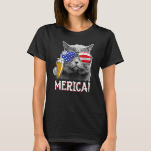 Cat 4th of July Meowica Merica Men USA American F T-Shirt