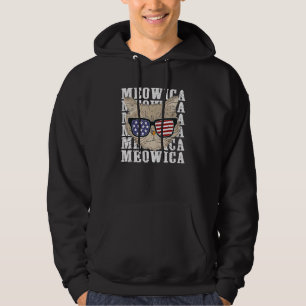 Cat 4th Of July Meowica Merica Men Usa American Fl Hoodie