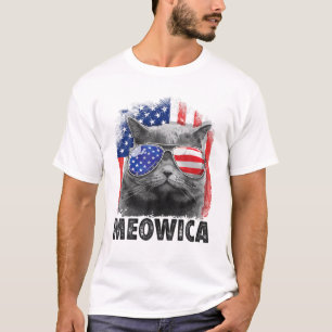 Cat 4Th Of July Meowica Merica Men Women American T-Shirt