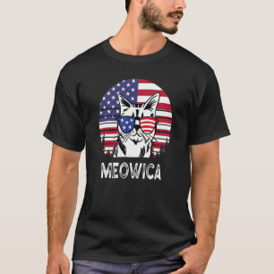 Cat 4th Of July Meowica Merica Usa American Flag 1 T-Shirt