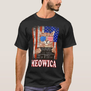 Cat 4th Of July Meowica Merica Usa American Flag M T-Shirt