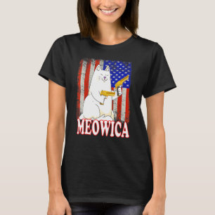 Cat 4th Of July Meowica Merica Usa American Flag M T-Shirt