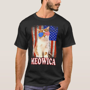 Cat 4th Of July Meowica Merica Usa American Flag M T-Shirt
