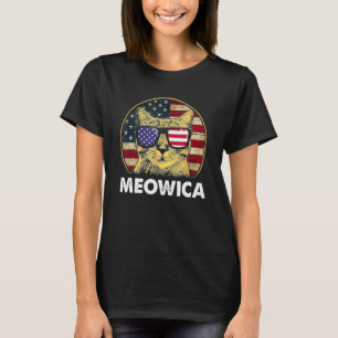 Cat 4th Of July Meowica Merica Usa Cats American F T-Shirt