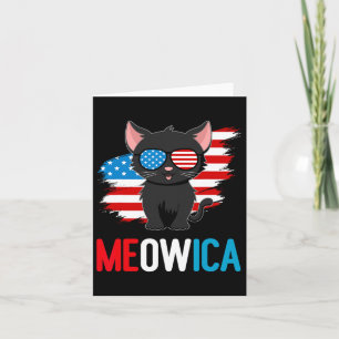 Cat 4th Of July Meowica Patriotic Kitten American Card