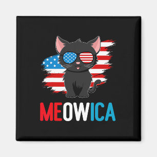 Cat 4th Of July Meowica Patriotic Kitten American Magnet