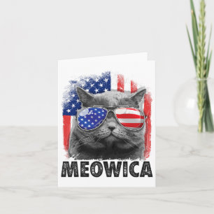 Cat 4th Of July Shirts Meowica Merica Men Usa Amer Card