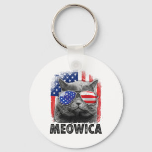 Cat 4th Of July Shirts Meowica Merica Men Usa Amer Key Ring