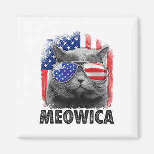 Cat 4th Of July Shirts Meowica Merica Men Usa Amer Magnet