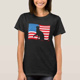 Cat 4th Of July US Flag Patriotic American T-Shirt