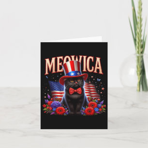 Cat 4th Of July Usa Flag Meowica Memorial Day Men Card