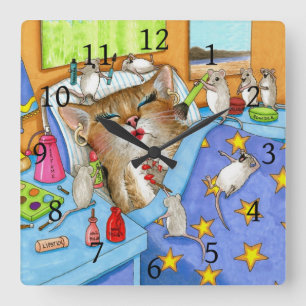 Cat 508 square wall clock