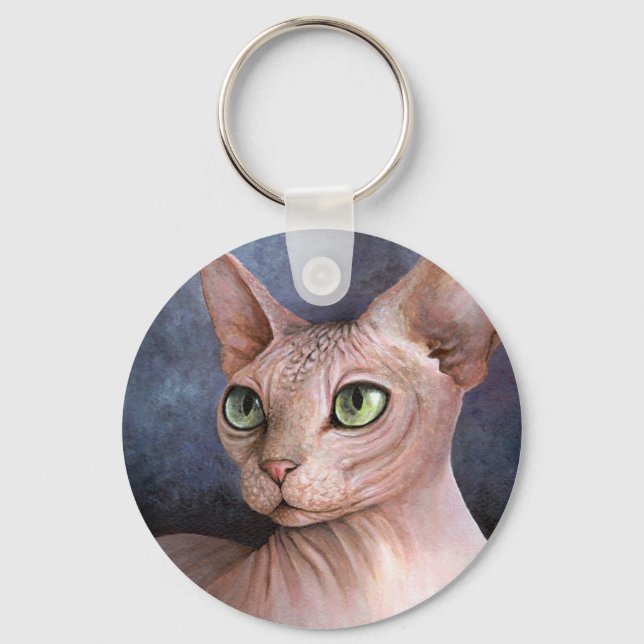 Cat 578 Sphynx Key Ring (Front)